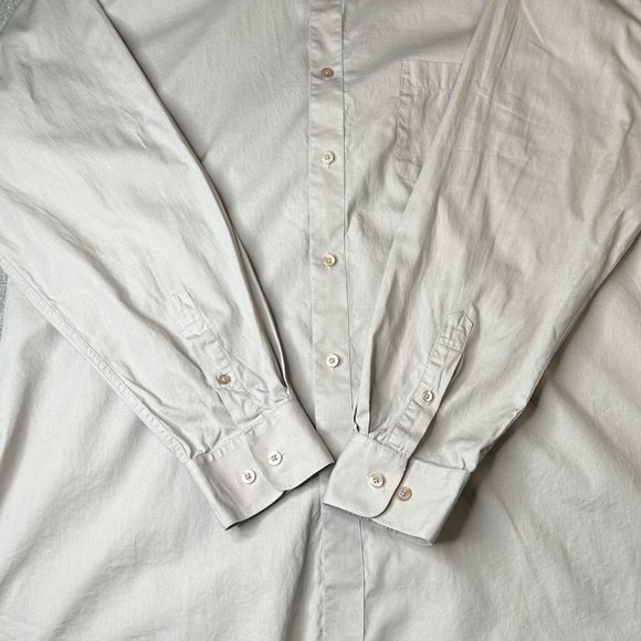 Blacker by Stanley Blacker Button Up Dress Shirt Men 17 1/2 (36/37) Light Mocha - Picture 4 of 10